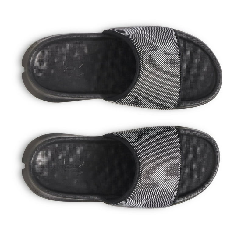 Under Armour Black and Gray Men\'s Sandals  Size 10 Under Armour Ignite 7 SL Slide Sandals Boys main image 4