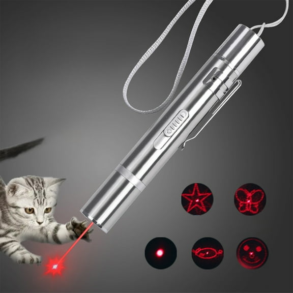 Hxlamzoo USB Rechargeable Laser Cat Toy with Multiple Patterns, Durable Metal Material for Interactive Cat Exercise & Indoor Pet Entertainment