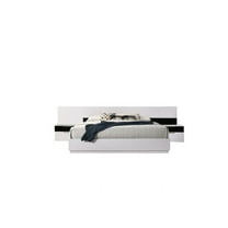 Modern Queen Size Platform Bed Frame, Lacquer Finish Bed, White/Black