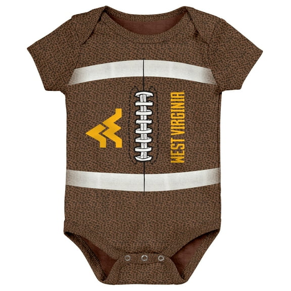 Newborn & Infant Brown West Virginia Mountaineers Catch Me Football Bodysuit