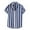 Blue, variant on Awdenio Mens Casual Fashion Stripe Printing Turn-down Collar Short Sleeve Breathable Shirt Blouse Tops Casual Summer T-shirt For Everyday Wear And Vacation Destinations