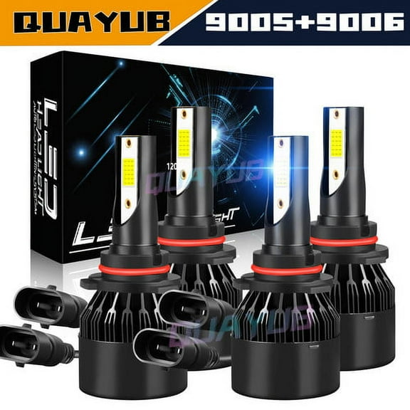 For Cadillac Fleetwood 1987-1996 4x Ice Blue LED High/Low Beam 9005 9006 Headlight Bulbs