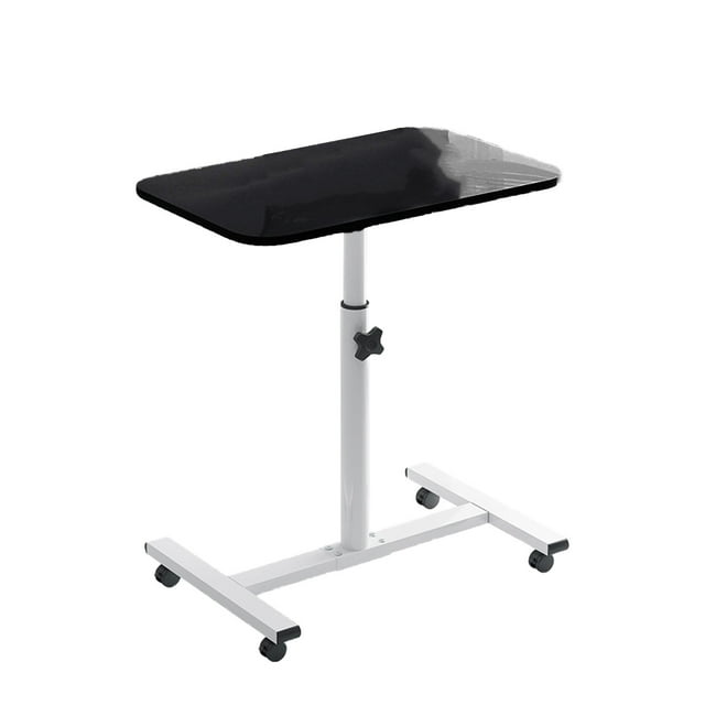 Mobile Laptop Computer Desk Cart 360 Degree Rotating Desktop, Portable Rolling Desk for , Small Workstation