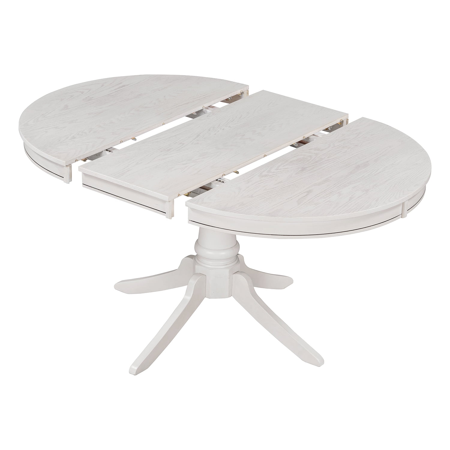 Kadyn 5-Piece Dining Table Set, Dining Table Set for 4, Extendable Dining Table and 4 Upholstered Dining Chairs, Antique White Kadyn 5-Piece Dining Table Set, Dining Table Set for 4, Extendable Dining Table and 4 Upholstered Dining Chairs, Antique White