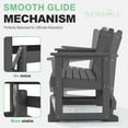 thumbnail image 3 of SERWALL Outdoor Glider Bench 2 Person, HDPE Material Weather-Resistant Rocking Chair Swings for Patio Porch Garden, Gray, 3 of 8