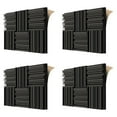 thumbnail image 2 of 24Pcs Self-Adhesive Acoustic Foam Panels,12 X 12 X 2 Inches Sound Absorbing Foam,Recording Studio Sound Proof Foam Black,24 x Acoustic Panels(with adhesive),Black, 2 of 6