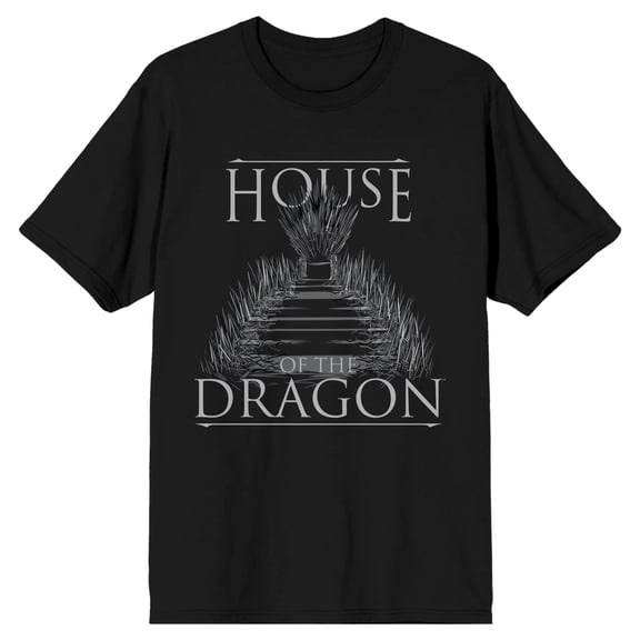 House Of The Dragon Throne Logo Men's Black T-shirt-Medium