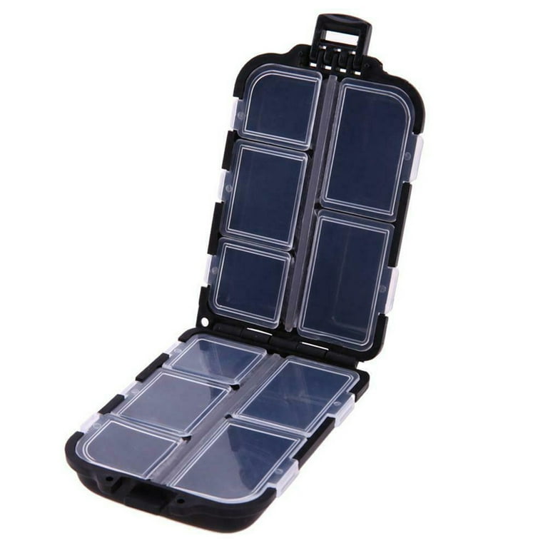 solacol Small Plastic Storage Box Multipurpose Plastic Storage Box Fishing  Hook Box with 10 Intervals 