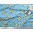 thumbnail image 3 of Soimoi Polyester Crepe Fabric Rabbit,Van & Suitcase Travel Print Fabric by Yard 52 Inch Wide, 3 of 3
