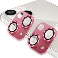 thumbnail image 1 of [2 Pack ] Camera Lens Protector for iPhone 14 /iPhone 14 Plus Metal Tempered Glass Camera Cover Film, Strong Adhesion, 9H Hardness Anti-Scratch Camera Rear Lens Protector -Pink, 1 of 5