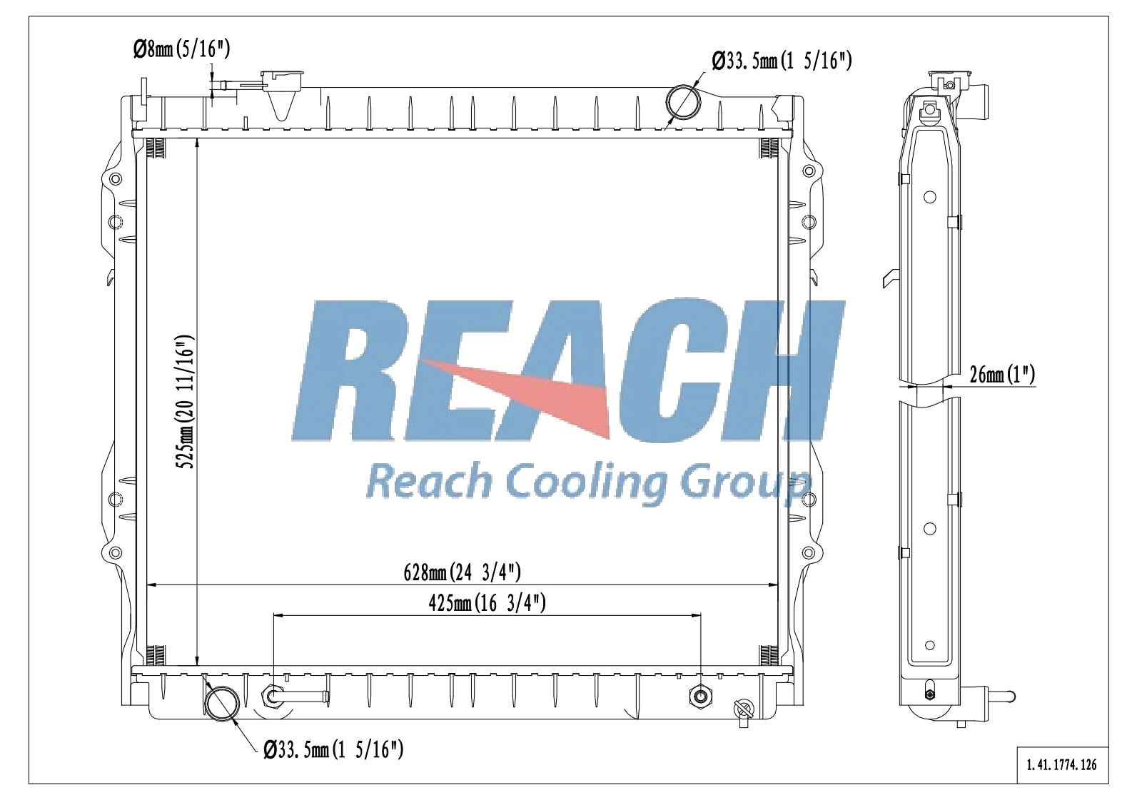 REACH Radiator 41-1774 for 04-95 Toyota Tacoma
