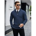 thumbnail image 5 of COOFANDY Men's Pullover Sweaters Slim Fit Quarter Zip Sweater Lightweight Knit Long Sleeve Sweater, 5 of 9