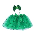 thumbnail image 3 of CPNG St. Patrick's Day Costume Set Green Tulle Skirt & Glitter Bow Headband Set - Party Costume, Dance Performance Outfit(Pink,5-7 Years), 3 of 4