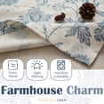 thumbnail image 3 of Cortina de Visillo Jinchan Floral de Lino para Cocina 40x120cm Azul, 3 of 9
