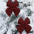 thumbnail image 6 of Velvet Bows Decoration for Christmas Tree,Christmas Ornaments Bows,Velvet Christmas Bows for Tree,Christmas Bows for Wreaths,Christmas Bow Decoration Checkered Bow Pendant Christmas Tree Decoration, 6 of 9