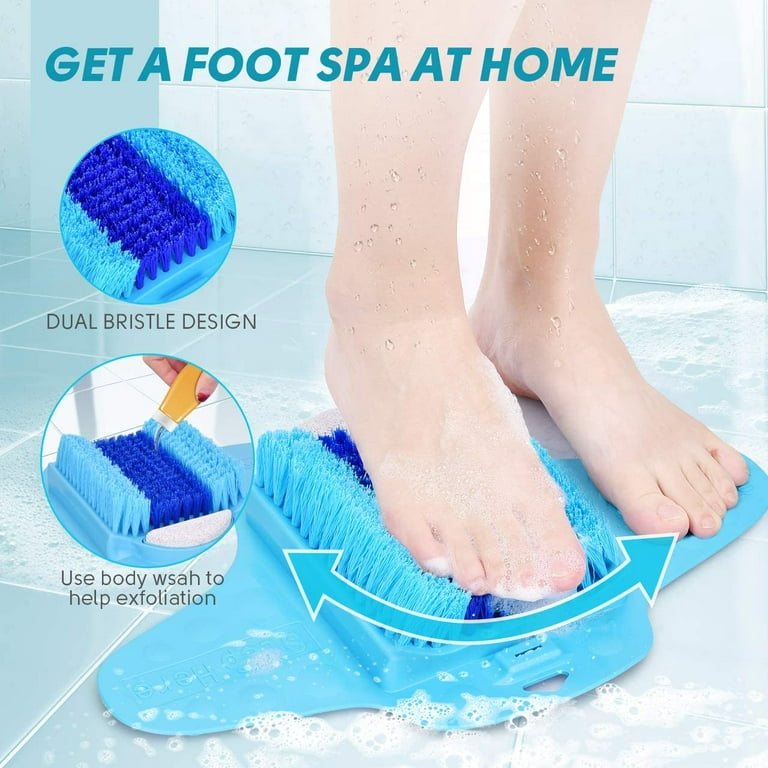 Shower Foot Scrubber with Pumice Stone, Foot Clean, Smooth, Exfoliate &  Massager Without Bending in The Shower or Bathtub, Foot Care to Dead Skin 