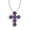 02. Amethyst-Feb., variant on Natural Garnet Cross Pendant Necklace for Women in 925 Sterling Silver | Size 16+2 Inch Cable Chain with Lobster Clasp | Birthstone Jewelry Gift for Her