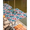 thumbnail image 2 of Fsddascl Turquoise Red Botanical Outdoor Tablecloth - 54x54 Inch Square Dining Table Cover, Tropical Plants Summer Flowers Waterproof Outdoor Table Cloth with Umbrella Hole & Zipper for Picnic/Patio, 2 of 7