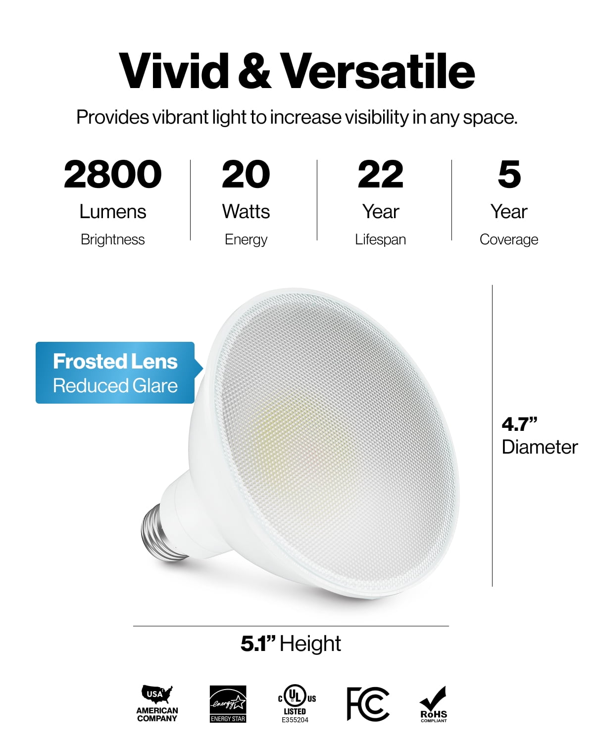 Sunco Outdoor LED Flood Light Waterproof PAR38 LED Bulb Dimmable, 2800 Lumens, 20W=250W, 5000K Daylight, E26 Base, UL Listed 2 Pack