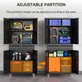 thumbnail image 4 of STANI Metal Garage Storage Cabinets with Drawer, 4 Doors Tool Storage Cabinet with 2 Adjustable Shelves, 73"H Rolling Steel Locking Cabinet for Garage Utility Room Home Office (Black, 4 Wheel), 4 of 10
