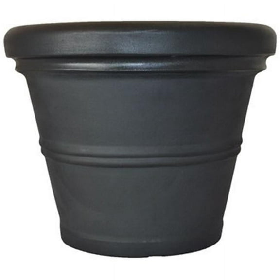 Tusco Products RR30BK Rolled Rim Garden Pot, 30-Inch, Black