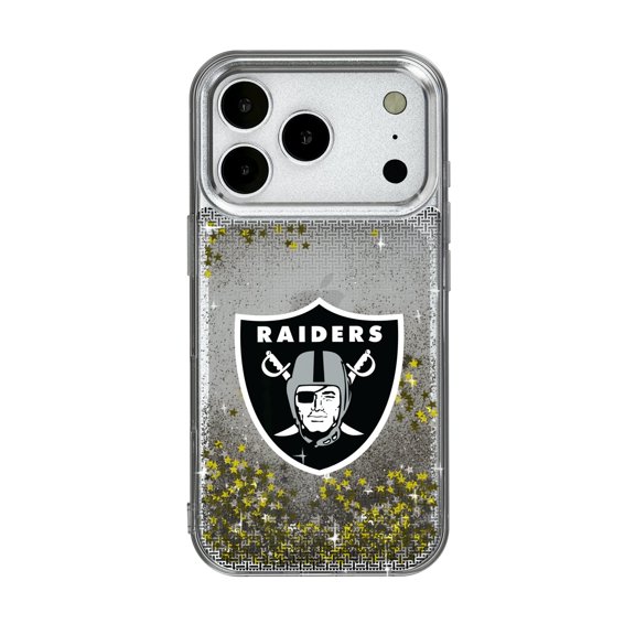 Las Vegas Raiders Linen Logo iPhone Glitter Case