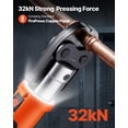 thumbnail image 2 of VEVOR ProPress Tool, 18V Electric Pipe Crimping Tool for 1/2", 3/4", 1", 1 -1/4", 1 -1/2", 2" Copper Pipes, 32KN Pro Press Tool with 6 VUS Jaws, 2PCS 4AH Batteries, Fast Charger & Carrying Case, 2 of 9