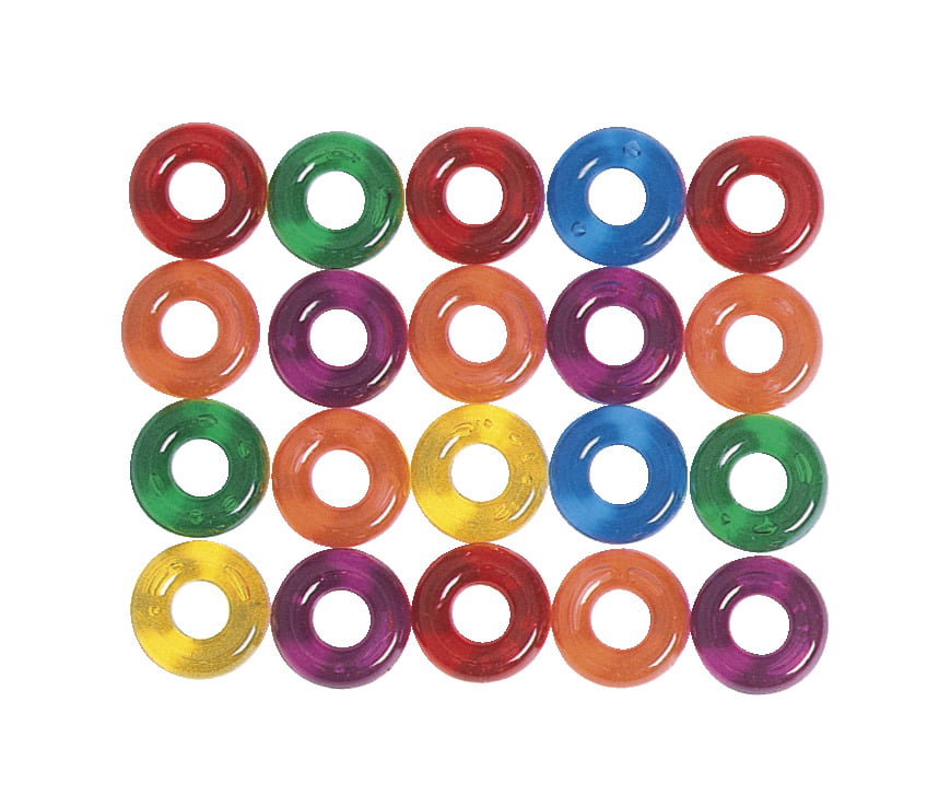 5/8 in Chenille Kraft Plastic Ring Stringing Bead Multiple Transparent Colo... 