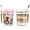 Pink/white, variant on 2 Pack Overnight Oats Jars, Overnight Oats Container with Lid and Spoon, 10 oz Cereal, Milk, Vegetable and Fruit Salad Storage Container with Measurement Marks (purple)