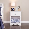 thumbnail image 1 of Prepac Monterey 1-Drawer White Tall Nightstand, 1 of 5