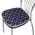 thumbnail image 3 of Geometric Dining Chair Pad, Ornamental Nautical Themed Image with Marine Motifs Aquatic Elements, Water Resistant Pillow with Straps for Kitchen Seats, 12 Pieces Set, Dark Blue and White, by Ambesonne, 3 of 5