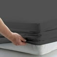 thumbnail image 2 of 100% Cotton Top Split King Fitted Sheet for Adjustable beds, 300 TC 16" Deep Pocket 1 PC Half Split Fitted Sheet Only, Split Down 34 inches from The Top-Dark Gray Solid-Split King Size, 2 of 5