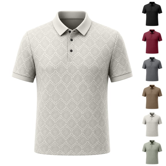 Men's Shirts Cooling Fabric Lightweight Polo Shirt Short Sleeve Golf Shirts for Men Business Casual Shirts Gray 3XL