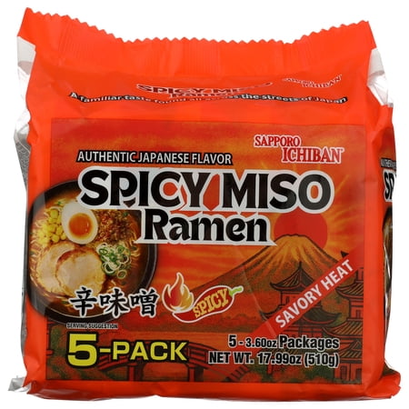 Sapporo Ichiban Spicy Miso Ramen 5PK, 18.34 OZ