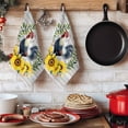 thumbnail image 6 of Sunflowers Rooster Kitchen Towels Set of 2, Wooden Watercolor Leaves Retro Art Absorbent Dish Towels for Kitchen, Microfiber Hand Towel, Quick Drying Tea Towel for Cleaning Decorative Dishcloths, 6 of 7