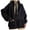Noir, variante sur QUYUON Chandails à Manches Longues pour Femmes en Liquidation, Chandail à Capuchon à Cordon avec Poche, Hauts à Enfiler, Couleur Unie, Confortable, Coupe Ample, Col Ras du Cou, Chandails Surdimensionnés, Chemises d'Hiver, Chandail d'Automne, Noir TG