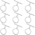 thumbnail image 6 of 15 Sets Toggle Clasp 925 Sterling Silver Plated Irregular Oval OT T-Bar Toggle Clasp Closure Connector End Snap for Bracelet Necklace Jewelry Making DIY, 6 of 6