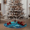 thumbnail image 4 of Bingfone Christmas Tree Skirt Mat Christmas Decoration Interior 30" -Hawaiian Ship Dolphin, 4 of 6