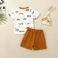 thumbnail image 5 of Boy Clothes Toddler Outfits Summer Girls And Boys Kids Round Neck Prints Short-sleeved Running Suit 18-24 Months 2t 3t 4t 5t 6t T-shirt with Elastic Waist Shorts Tee & Set 2-Piece, 5 of 9