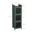thumbnail image 4 of Modern Three-tier Glass Door Cabinet with Featuring Four-tier Storage, for Entryway Living Room Bathroom Dining Room,Dark green, 4 of 10