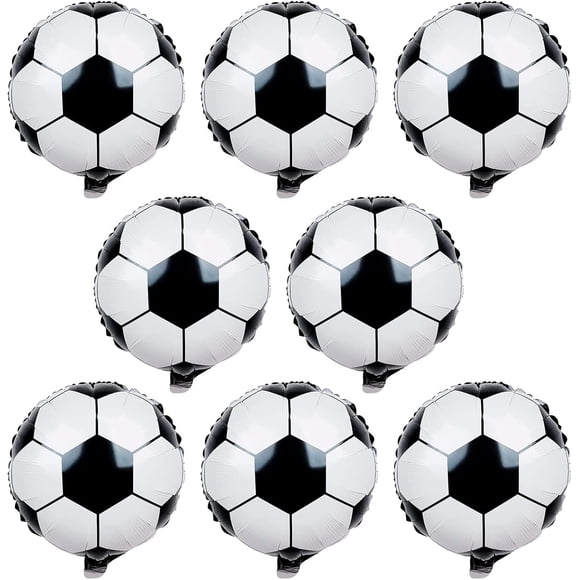 Yanonmyfd 22 Inch 4D Soccer Foil Balloons, 6Pcs Soccer Party Decorations Football Shape Mylar Foil Balloons Sport Decor for Boys Kids Soccer Ball Fans Theme Birthday Party Decorations Supplies