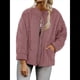 thumbnail image 2 of Chaquetas Acolchadas para Mujer, Informales, de Cuello Alto, Larga, Abrigos de Invierno Extragrandes con Cremallera Raíz de Rosa XXL, 2 of 7