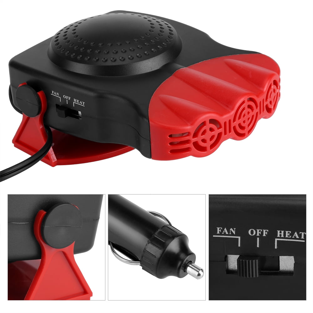 RED 12VCar Portable 2in1 150W Heating Cooling Heater Cool Fan Defroster Demister
