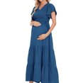thumbnail image 3 of GXFC Women Maternity Dress Summer Short Sleeve Swing Dress A-line Maxi Dress for Pregnancy, 3 of 7