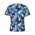 thumbnail image 6 of Vsdgher Blue and White Butterflies Print Men's Dry Fit Mesh Athletic Shirts Moisture Wicking Tennis T-Shirt Tops, 6 of 9