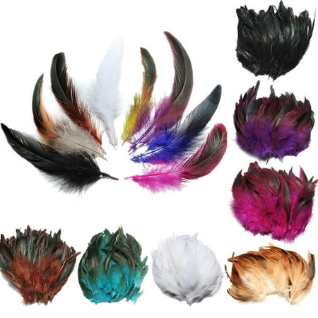 100Pcs Fluffy Beautiful Color Rooster tail Feathers 6-8