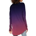 thumbnail image 4 of Hauts pour Femmes Manches Longues Col Rond Basique Mode Tunique Imprimée Trou de Pouce T-Shirts Surdimensionnés pour Femmes Violet TTG, 4 of 4