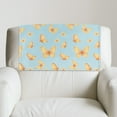 thumbnail image 4 of COEQINE Non-Slip Recliner Headrest Protector Faux Leather Sofa Headrest Covers Waterproof Head Rest Covers with Adhesive Backed Hook and Loop Straps, 17x27 Inch, Butterfly Yellow Blue, Set of 3, 4 of 7