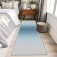 thumbnail image 5 of Light Blue Grey Ombre 2x6 Kitchen Runner Rug, Modern Abstract Art Gradient Non-Skid Rubber Backing Large Rectangle Rugs - Living Room Bedroom Home Office, Indoor Floor Mat Carpets Washable Rug, 5 of 9