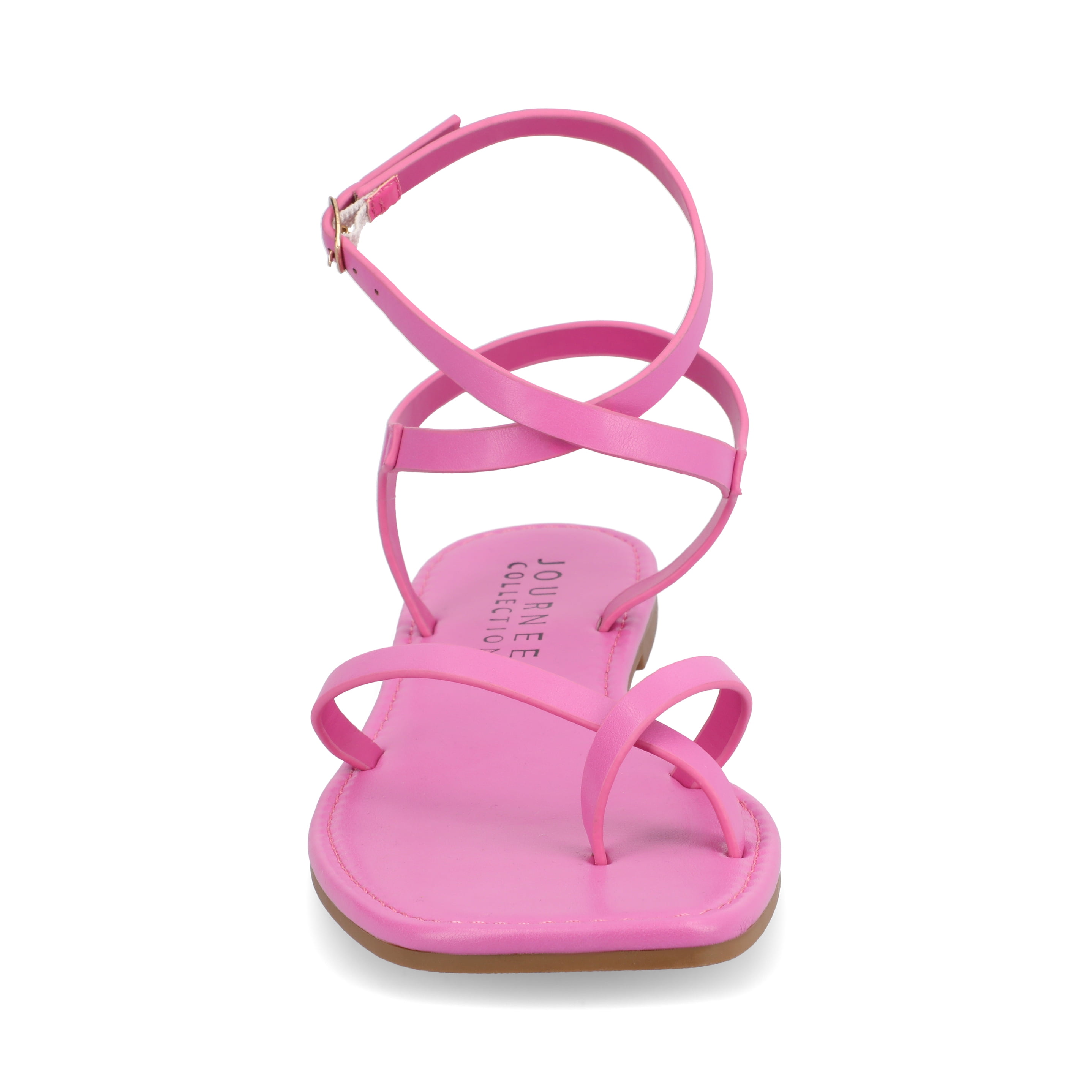 Journee Womens Charra Buckle Flat Sandals